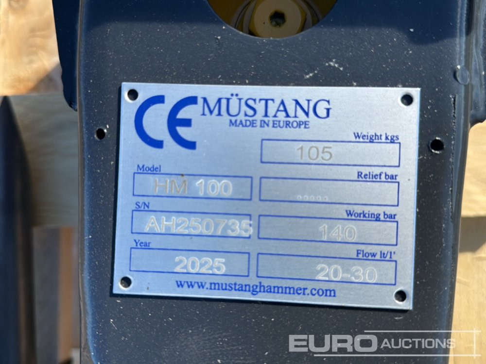 Unused 2025 Mustang HM100 - Hydraulische hamer: afbeelding 5 Unused 2025 Mustang HM100 - Hydraulische hamer: afbeelding 5