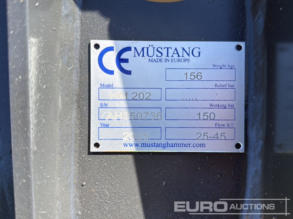 Unused 2025 Mustang HM202 - Hydraulische hamer: afbeelding 5 Unused 2025 Mustang HM202 - Hydraulische hamer: afbeelding 5