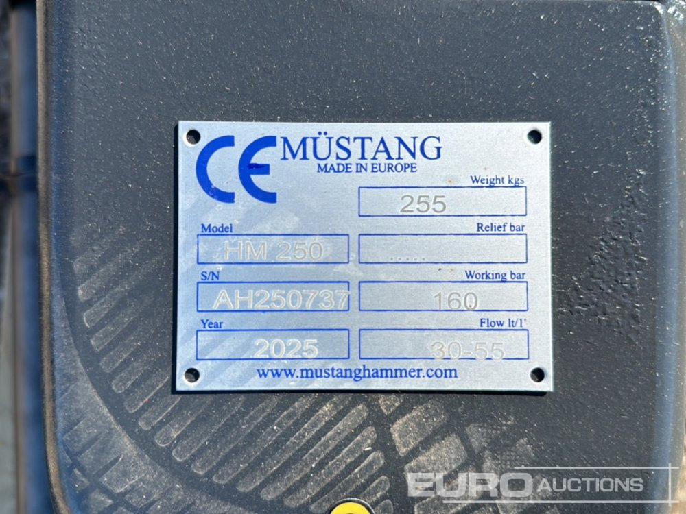 Unused 2025 Mustang HM250 - Hydraulische hamer: afbeelding 5 Unused 2025 Mustang HM250 - Hydraulische hamer: afbeelding 5