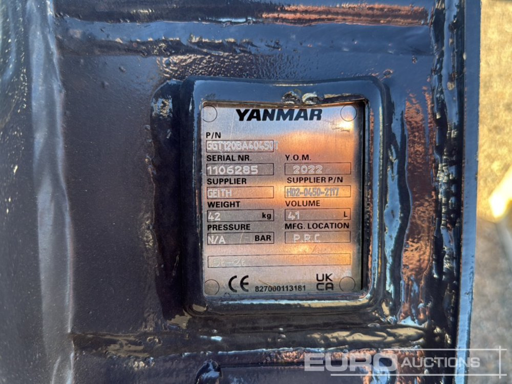 Nieuw Bak Yanmar Digging Bucket GGT120BA40450T to suit 1.5-2 Ton Excavator (S/Ns 1106286, 1106278, 1106285) (3 of): afbeelding 7 Nieuw Bak Yanmar Digging Bucket GGT120BA40450T to suit 1.5-2 Ton Excavator (S/Ns 1106286, 1106278, 1106285) (3 of): afbeelding 7