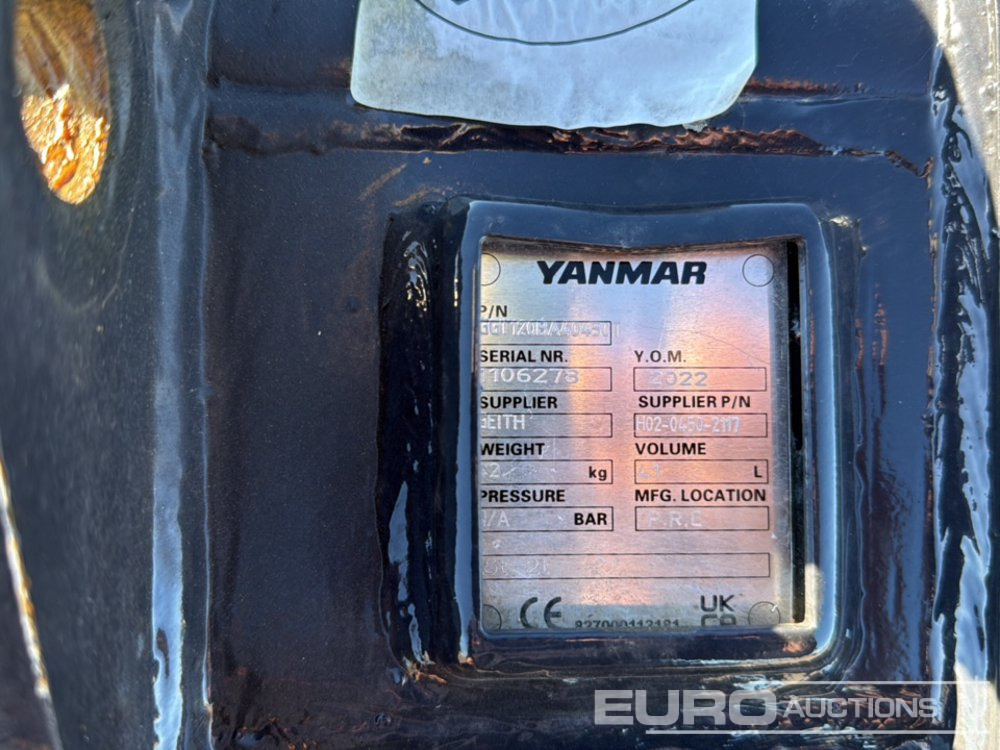 Nieuw Bak Yanmar Digging Bucket GGT120BA40450T to suit 1.5-2 Ton Excavator (S/Ns 1106286, 1106278, 1106285) (3 of): afbeelding 6 Nieuw Bak Yanmar Digging Bucket GGT120BA40450T to suit 1.5-2 Ton Excavator (S/Ns 1106286, 1106278, 1106285) (3 of): afbeelding 6