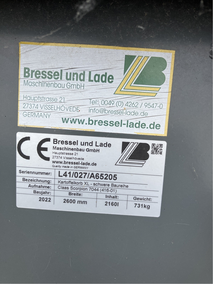 Bressel und Lade Kartoffelkorb XL - Voorlader voor tractor: afbeelding 2 Bressel und Lade Kartoffelkorb XL - Voorlader voor tractor: afbeelding 2