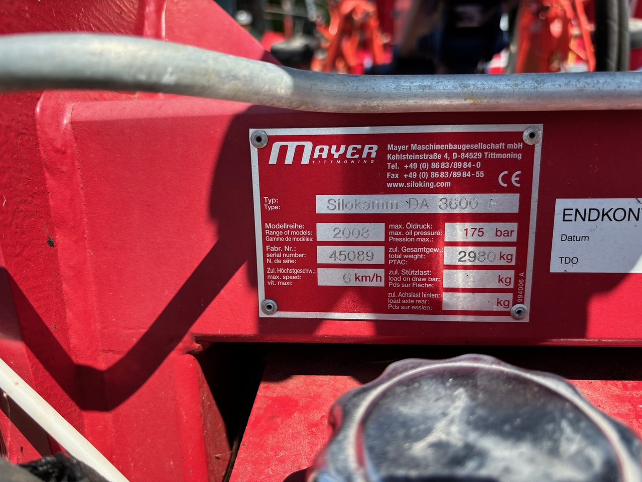 Mayer Siloking mm DA 3600 F - Silo materieel: afbeelding 2 Mayer Siloking mm DA 3600 F - Silo materieel: afbeelding 2