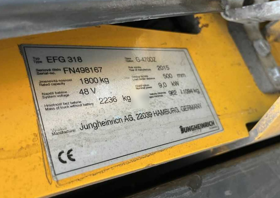 Jungheinrich EFG318 - Elektrische heftruck: afbeelding 4 Jungheinrich EFG318 - Elektrische heftruck: afbeelding 4