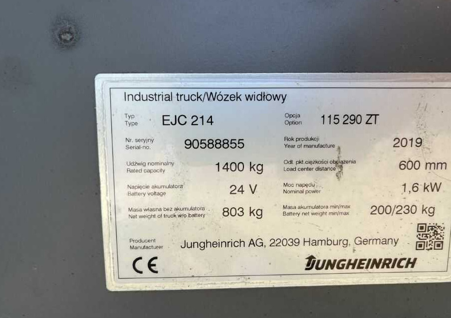 Jungheinrich EJC214 - Stapelaar: afbeelding 4 Jungheinrich EJC214 - Stapelaar: afbeelding 4