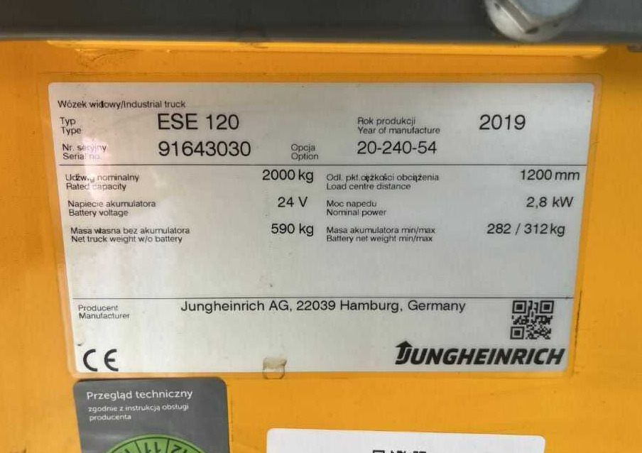 Jungheinrich ESE120 - Palletwagen: afbeelding 2 Jungheinrich ESE120 - Palletwagen: afbeelding 2