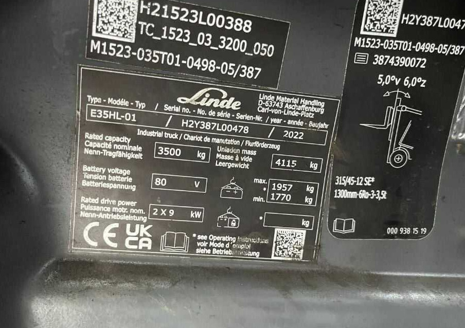 Linde E35HL-01 - Elektrische heftruck: afbeelding 4 Linde E35HL-01 - Elektrische heftruck: afbeelding 4