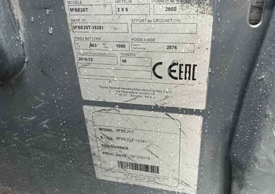 Toyota 8FBE20T - Elektrische heftruck: afbeelding 4 Toyota 8FBE20T - Elektrische heftruck: afbeelding 4