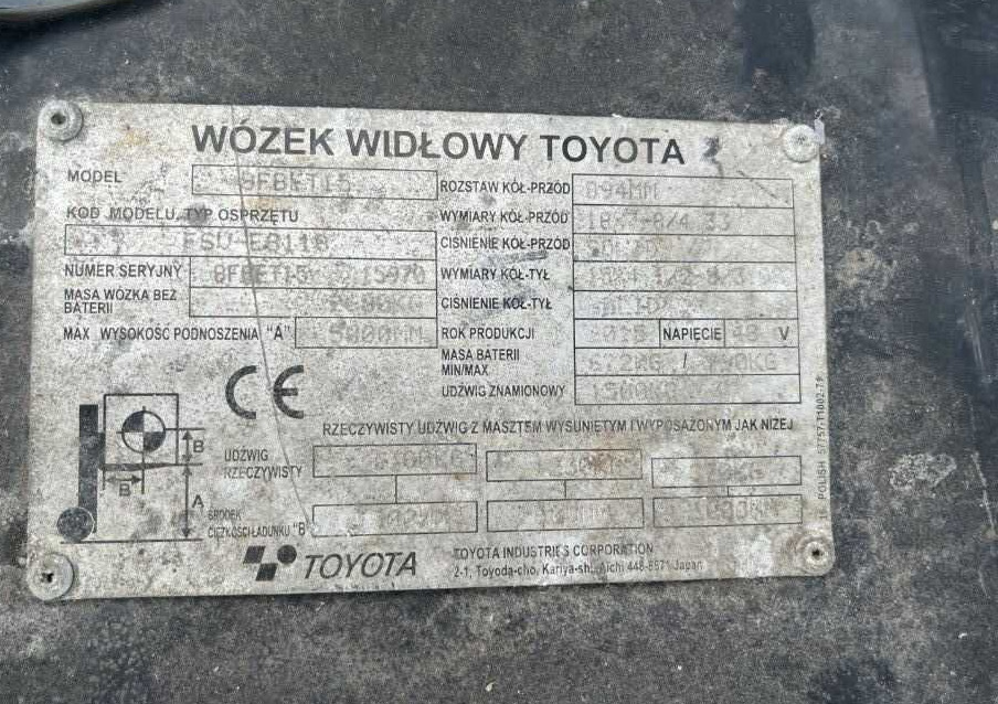 Toyota 8FBET15 - Elektrische heftruck: afbeelding 4 Toyota 8FBET15 - Elektrische heftruck: afbeelding 4