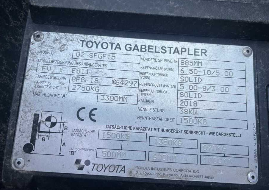 Toyota 8FGF15 - LPG heftruck: afbeelding 4 Toyota 8FGF15 - LPG heftruck: afbeelding 4