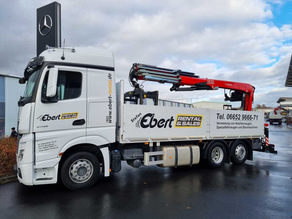 Mercedes-Benz Actros 2745 L 6x2 Baustoffpritsche+Kran Retarder - Kraanwagen, Vrachtwagen met open laadbak: afbeelding 4 Mercedes-Benz Actros 2745 L 6x2 Baustoffpritsche+Kran Retarder - Kraanwagen, Vrachtwagen met open laadbak: afbeelding 4