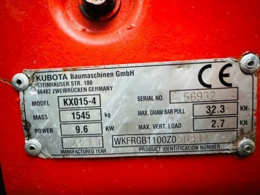 Kubota KX015-4 - Minigraafmachine: afbeelding 4 Kubota KX015-4 - Minigraafmachine: afbeelding 4