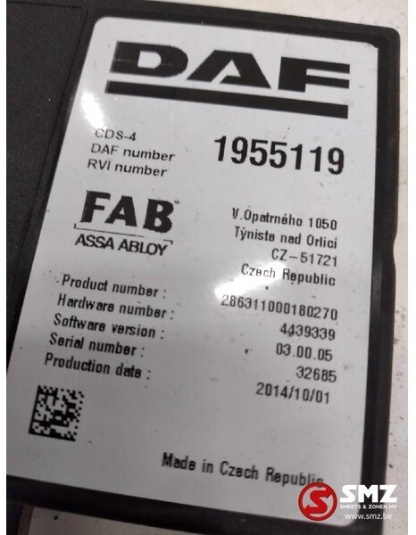 DAF Occ Ecu CDS4 DAF XF106 1955119 - ECU voor Vrachtwagen: afbeelding 2 DAF Occ Ecu CDS4 DAF XF106 1955119 - ECU voor Vrachtwagen: afbeelding 2