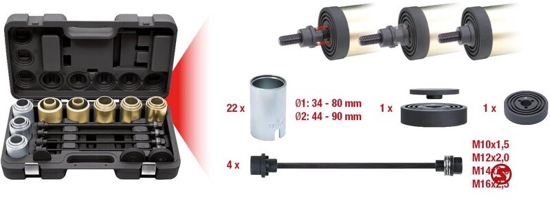 Diversen Druk en trekbussenset 29 dlg - Automotive gereedschap: afbeelding 2 Diversen Druk en trekbussenset 29 dlg - Automotive gereedschap: afbeelding 2