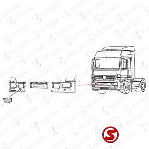 Mercedes-Benz Bumper plastic actros mp2 rechts - Bumperhoek voor Vrachtwagen: afbeelding 2 Mercedes-Benz Bumper plastic actros mp2 rechts - Bumperhoek voor Vrachtwagen: afbeelding 2