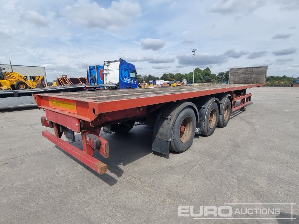 2001 M & G Trailers Tri Axle Flatbed Trailer, Rear Lift Axle, Twist Locks - Open bak met boorden oplegger: afbeelding 5 2001 M & G Trailers Tri Axle Flatbed Trailer, Rear Lift Axle, Twist Locks - Open bak met boorden oplegger: afbeelding 5