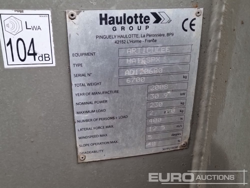 Hoogwerker 2008 Haulotte HA16SPX: afbeelding 37