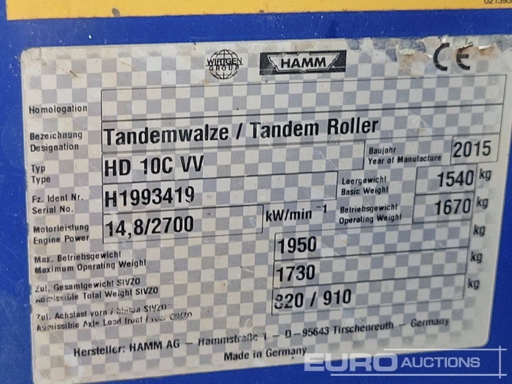 Wals 2015 Hamm HD10CVV: afbeelding 36 Wals 2015 Hamm HD10CVV: afbeelding 36