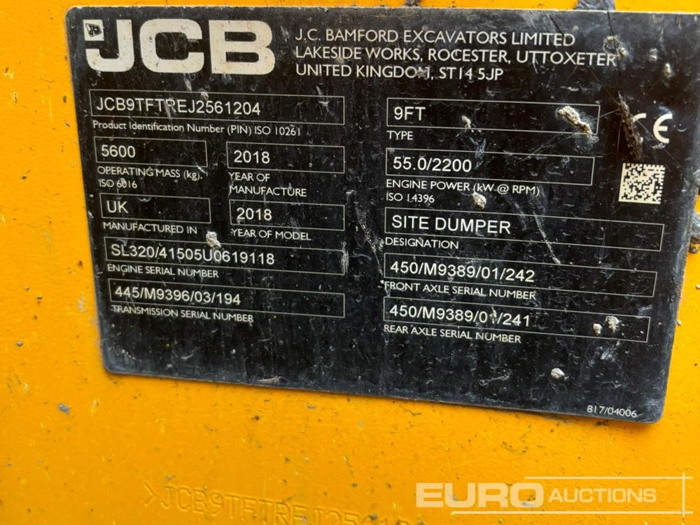 2018 JCB 9T-1 - Minidumper: afbeelding 5 2018 JCB 9T-1 - Minidumper: afbeelding 5
