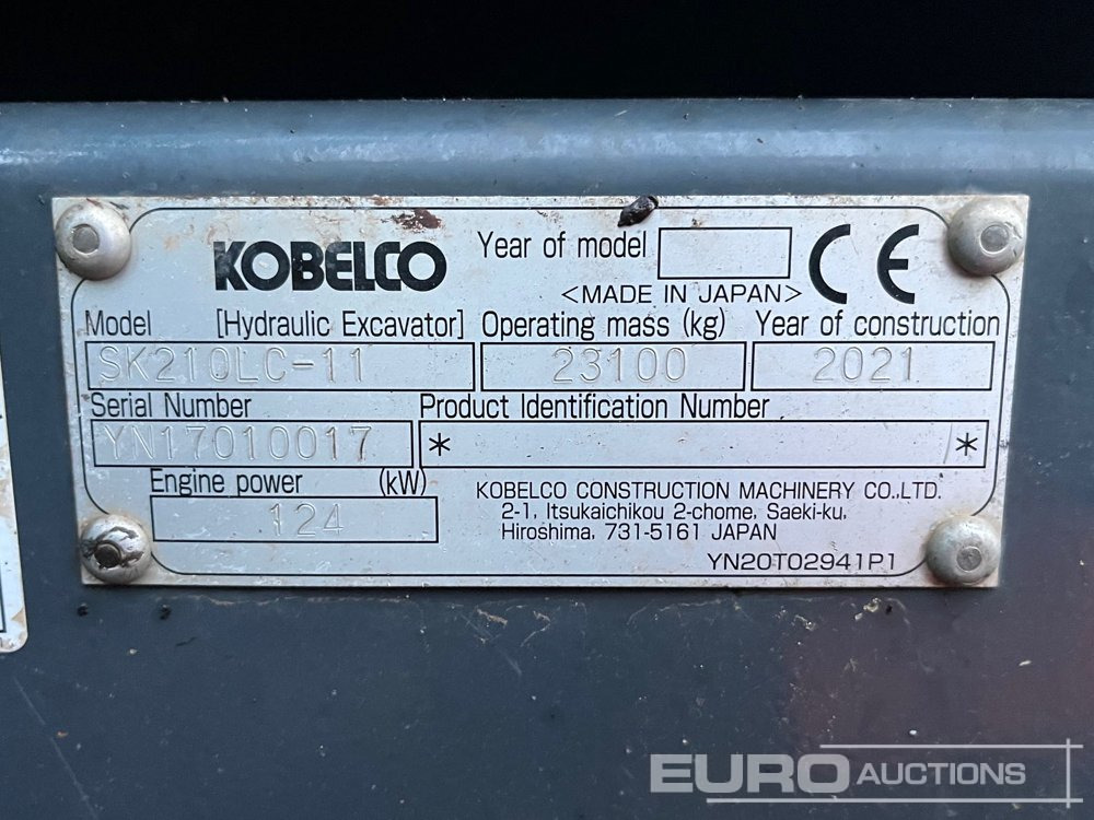 2021 Kobelco SK210LC-11 - Rupsgraafmachine: afbeelding 3 2021 Kobelco SK210LC-11 - Rupsgraafmachine: afbeelding 3