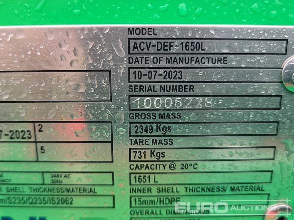 Opslagtank 2023 DYMAC ACV-DEF-1650L: afbeelding 17