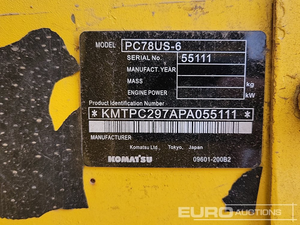Minigraafmachine Komatsu PC78US-6: afbeelding 49