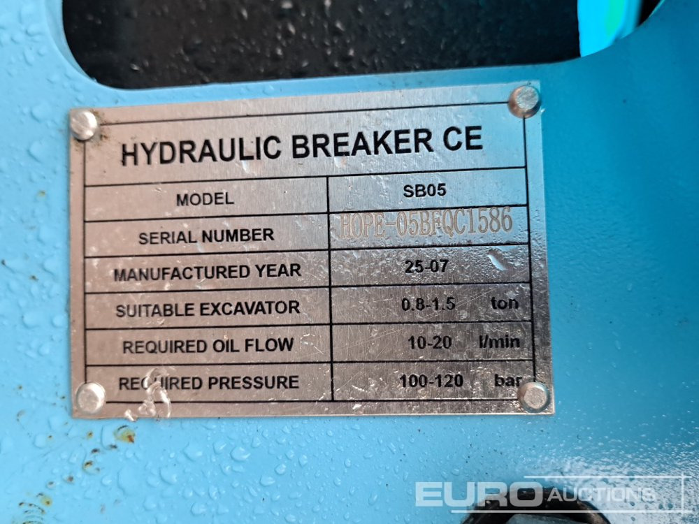 Unused 2025 Bobdog SB05 - Hydraulische hamer: afbeelding 5 Unused 2025 Bobdog SB05 - Hydraulische hamer: afbeelding 5