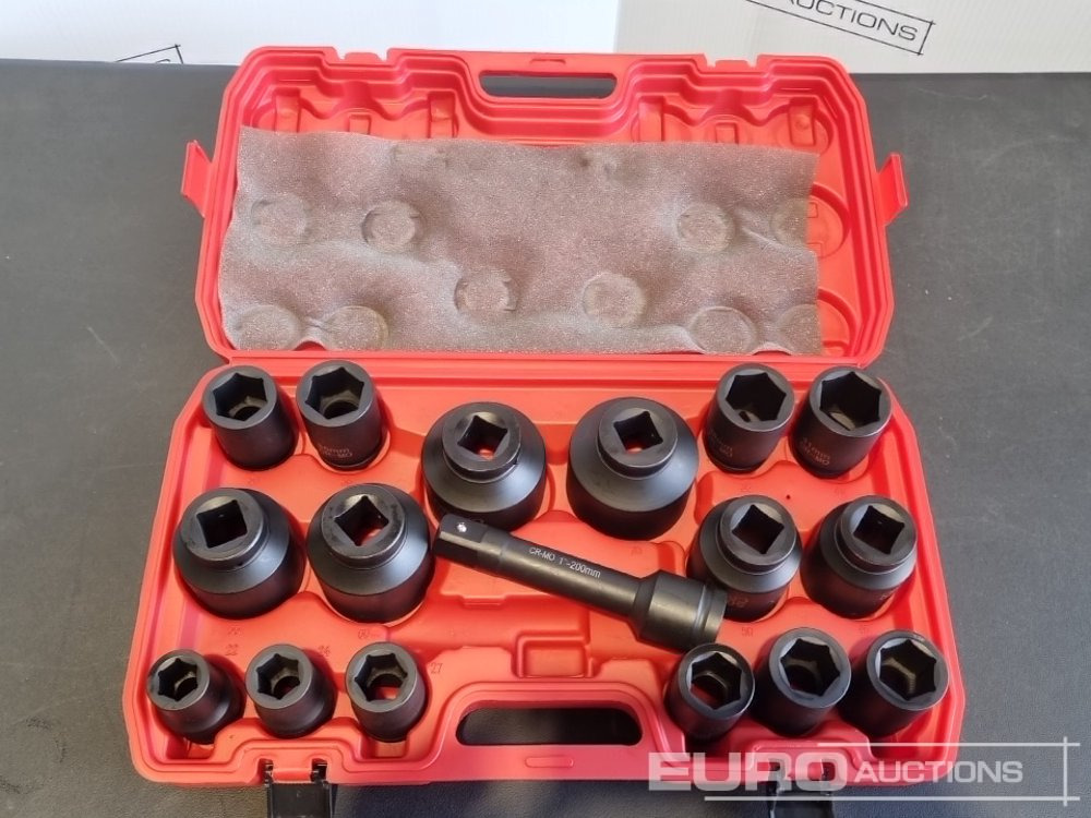 Unused 2025 Boss 1" 17pc Pneumatic Socket Set, 8" Extension Rod - Werkplaats toebehoor: afbeelding 4 Unused 2025 Boss 1" 17pc Pneumatic Socket Set, 8" Extension Rod - Werkplaats toebehoor: afbeelding 4