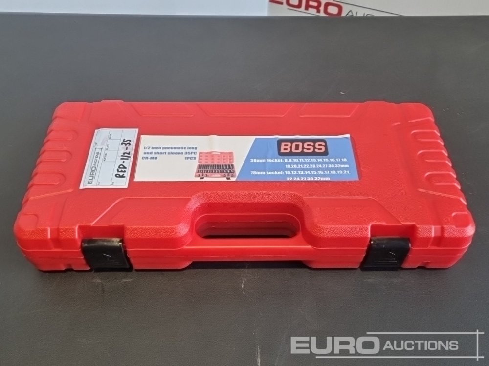 Unused 2025 Boss 1/2" 35pc Pneumatic Long & Short Sleeve Socket Set - Werkplaats toebehoor: afbeelding 2 Unused 2025 Boss 1/2" 35pc Pneumatic Long & Short Sleeve Socket Set - Werkplaats toebehoor: afbeelding 2