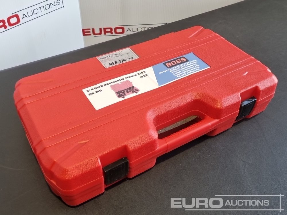 Unused 2025 Boss 3/4" 21pc Heavy Duty Pneumatic Socket Set, 4" Connecting Rod, 8" Connecting Rod, Quick Ratchet Wrench, 20" Sliding Rod - Werkplaats toebehoor: afbeelding 1 Unused 2025 Boss 3/4" 21pc Heavy Duty Pneumatic Socket Set, 4" Connecting Rod, 8" Connecting Rod, Quick Ratchet Wrench, 20" Sliding Rod - Werkplaats toebehoor: afbeelding 1