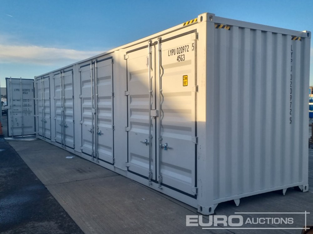 Unused 40' x 8' High Cube Container, 4 Side Doors, 1 End Door (Cannot Be Reconsigned) - Zeecontainer: afbeelding 1 Unused 40' x 8' High Cube Container, 4 Side Doors, 1 End Door (Cannot Be Reconsigned) - Zeecontainer: afbeelding 1