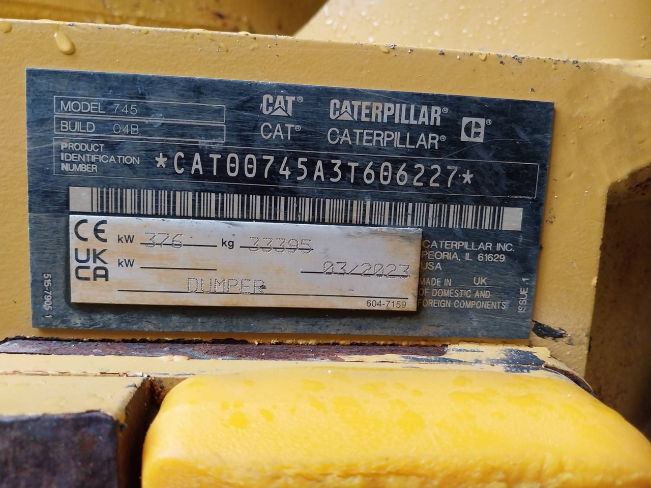 CAT 745 - Kiepwagen met knikbesturing: afbeelding 5 CAT 745 - Kiepwagen met knikbesturing: afbeelding 5