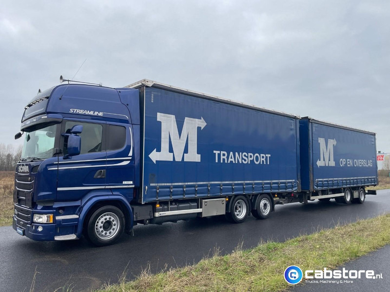 Scania R450 LB6X2MLB Euro 6 - Bouwjaar 2016 - Topline - Doorlaad-volume combi+ Wecon Middenas aanhangwagen - Good condition - Schuifzeilen vrachtwagen: afbeelding 2 Scania R450 LB6X2MLB Euro 6 - Bouwjaar 2016 - Topline - Doorlaad-volume combi+ Wecon Middenas aanhangwagen - Good condition - Schuifzeilen vrachtwagen: afbeelding 2