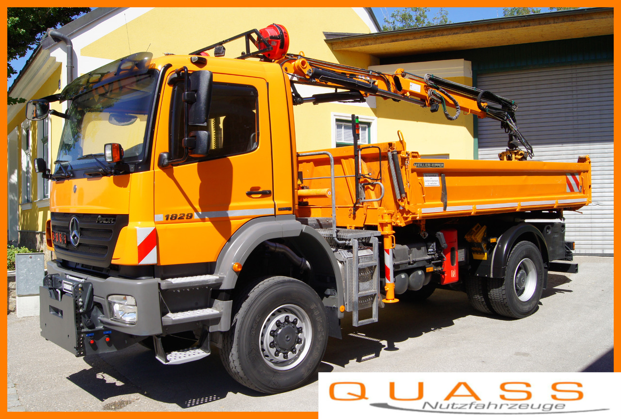 MERCEDES-BENZ AXOR 1829 4x4/EURO 5/ATLAS 65.2/MEILLER/Winterdienst - Kipper vrachtwagen, Kraanwagen: afbeelding 1 MERCEDES-BENZ AXOR 1829 4x4/EURO 5/ATLAS 65.2/MEILLER/Winterdienst - Kipper vrachtwagen, Kraanwagen: afbeelding 1