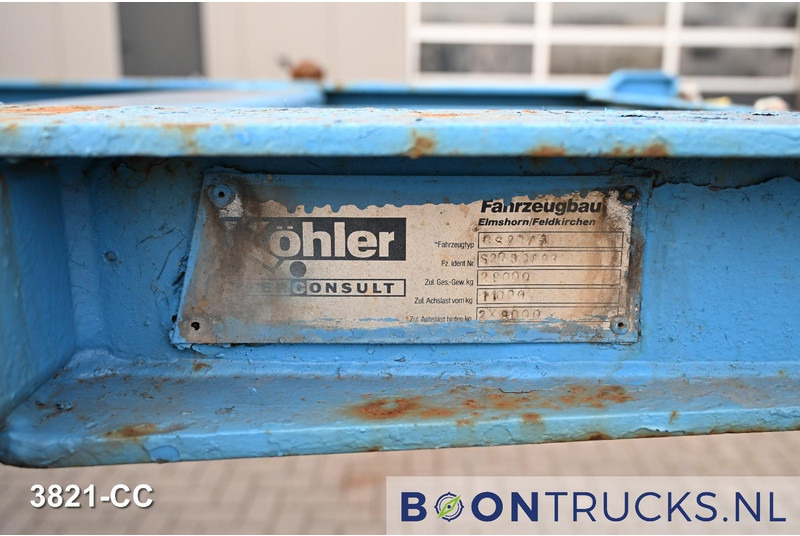 Containertransporter/ Wissellaadbak oplegger KOHLER CS 20/2 CHASSIS | 20ft * STEEL SUSPENSION * BPW / DRUM * 9x AVAILABLE: afbeelding 20 Containertransporter/ Wissellaadbak oplegger KOHLER CS 20/2 CHASSIS | 20ft * STEEL SUSPENSION * BPW / DRUM * 9x AVAILABLE: afbeelding 20