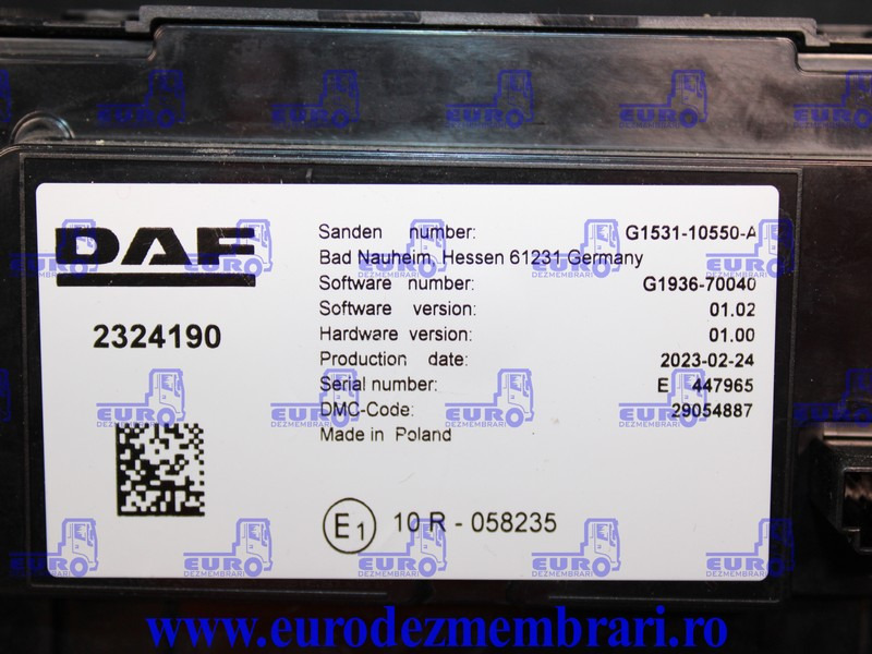 ELEMENT BORD COMANDA CLIMA DAF XF XG 2324190, 2295570 - Instrumentenpaneel voor Vrachtwagen: afbeelding 4 ELEMENT BORD COMANDA CLIMA DAF XF XG 2324190, 2295570 - Instrumentenpaneel voor Vrachtwagen: afbeelding 4
