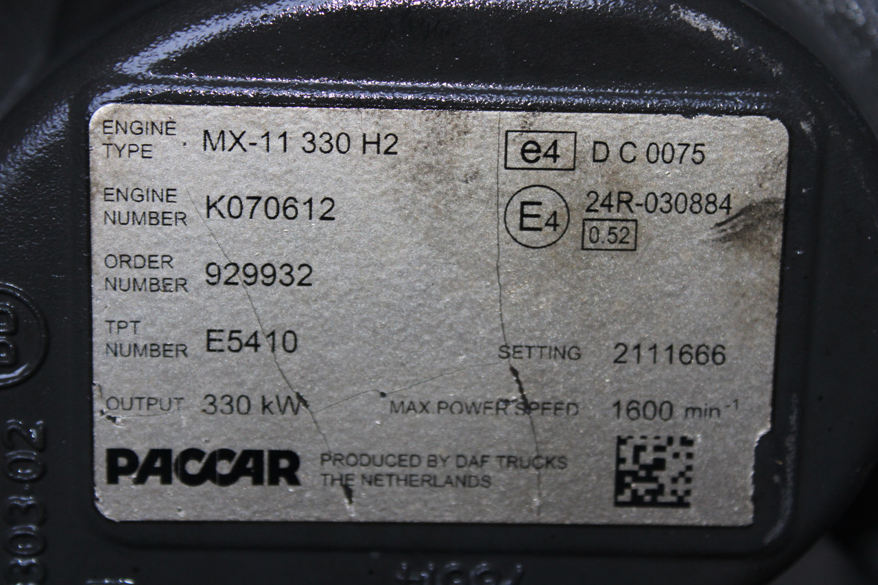 MOTOR DAF MX-11 330 H2 450CP EURO 6 2111666 - Motor voor Vrachtwagen: afbeelding 5 MOTOR DAF MX-11 330 H2 450CP EURO 6 2111666 - Motor voor Vrachtwagen: afbeelding 5