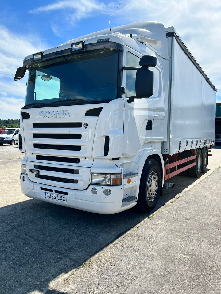 CAMION SCANIA 380 CON CARRETILLA MOFFET M4 - Schuifzeilen vrachtwagen: afbeelding 1 CAMION SCANIA 380 CON CARRETILLA MOFFET M4 - Schuifzeilen vrachtwagen: afbeelding 1