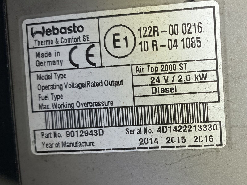 Webasto AirTop 2000 ST - Verwarming/ Ventilatie: afbeelding 2 Webasto AirTop 2000 ST - Verwarming/ Ventilatie: afbeelding 2