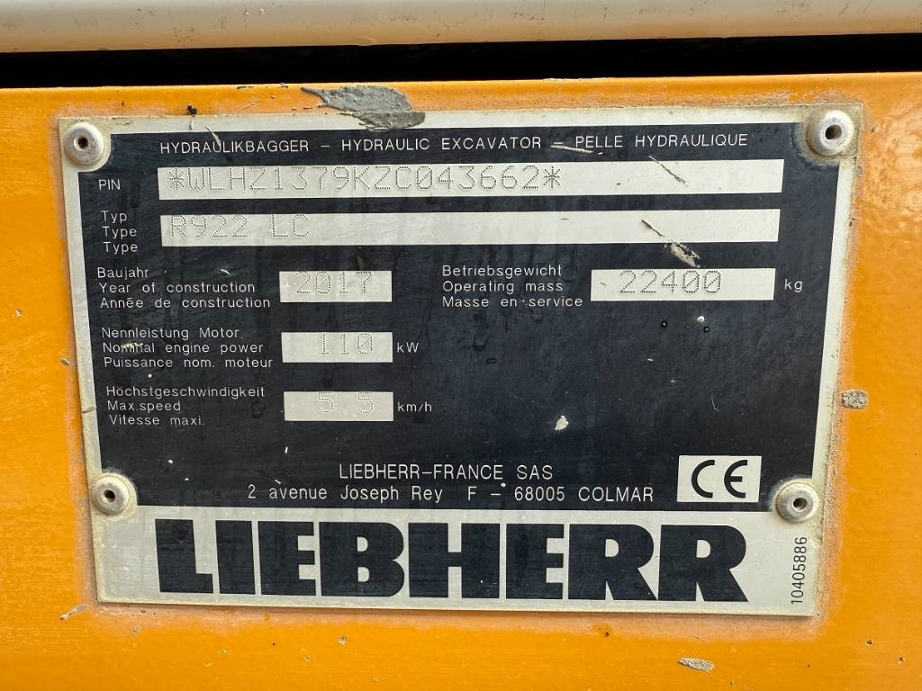 Sloop graafmachine Liebherr R922 LC car dismantler: afbeelding 33