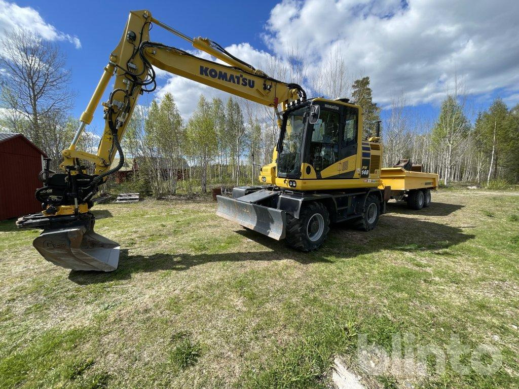 Komatsu PW 148 med vagn - Mobiele graafmachine: afbeelding 2 Komatsu PW 148 med vagn - Mobiele graafmachine: afbeelding 2