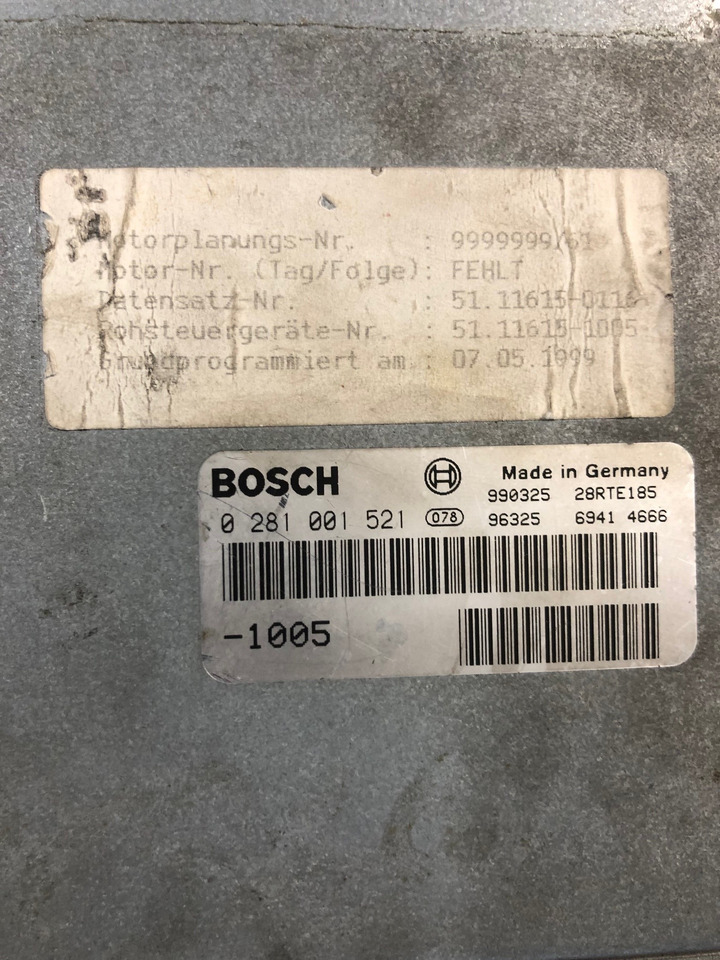 CENTRALINA EDC - RIF. BOSCH 0281001521 - 0281001468 - RIF. MAN 51116157105 - 51116157115 - ECU: afbeelding 2 CENTRALINA EDC - RIF. BOSCH 0281001521 - 0281001468 - RIF. MAN 51116157105 - 51116157115 - ECU: afbeelding 2
