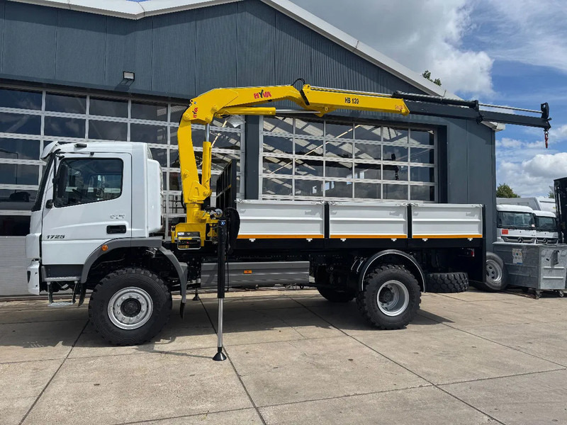Mercedes-Benz Atego Atego 1725 4x4 Flatbed with Hyva HB120 Crane - Kraanwagen: afbeelding 1 Mercedes-Benz Atego Atego 1725 4x4 Flatbed with Hyva HB120 Crane - Kraanwagen: afbeelding 1