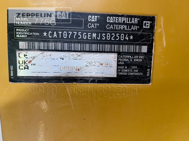 Cat 775G - Zelfrijdende kiepwagen: afbeelding 2 Cat 775G - Zelfrijdende kiepwagen: afbeelding 2