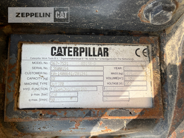 Cat G315B/D - Grijper: afbeelding 4 Cat G315B/D - Grijper: afbeelding 4