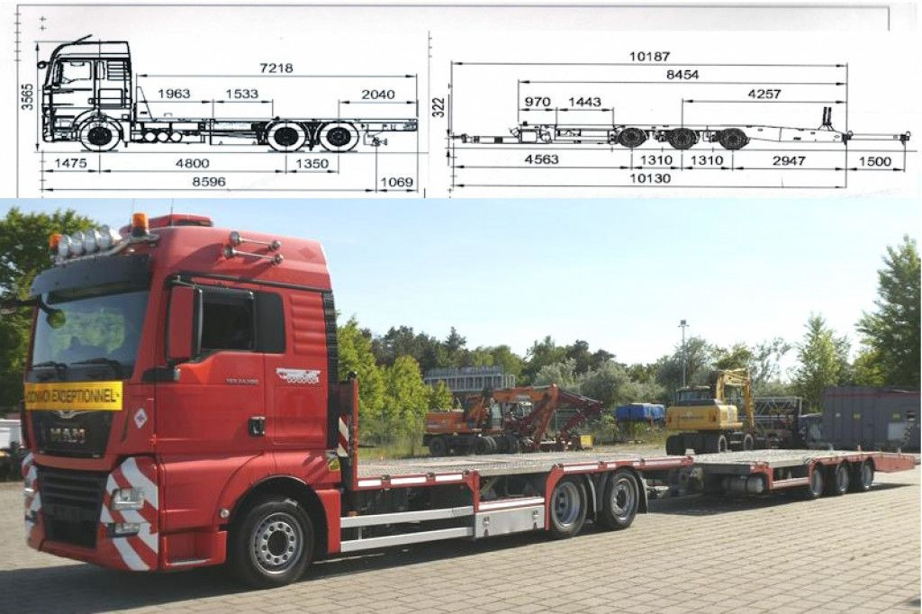 Autovrachtwagen vrachtwagen MAN TG-X 24.500 6x2-4 LL-U Pritsche Maschinentranspo: afbeelding 1