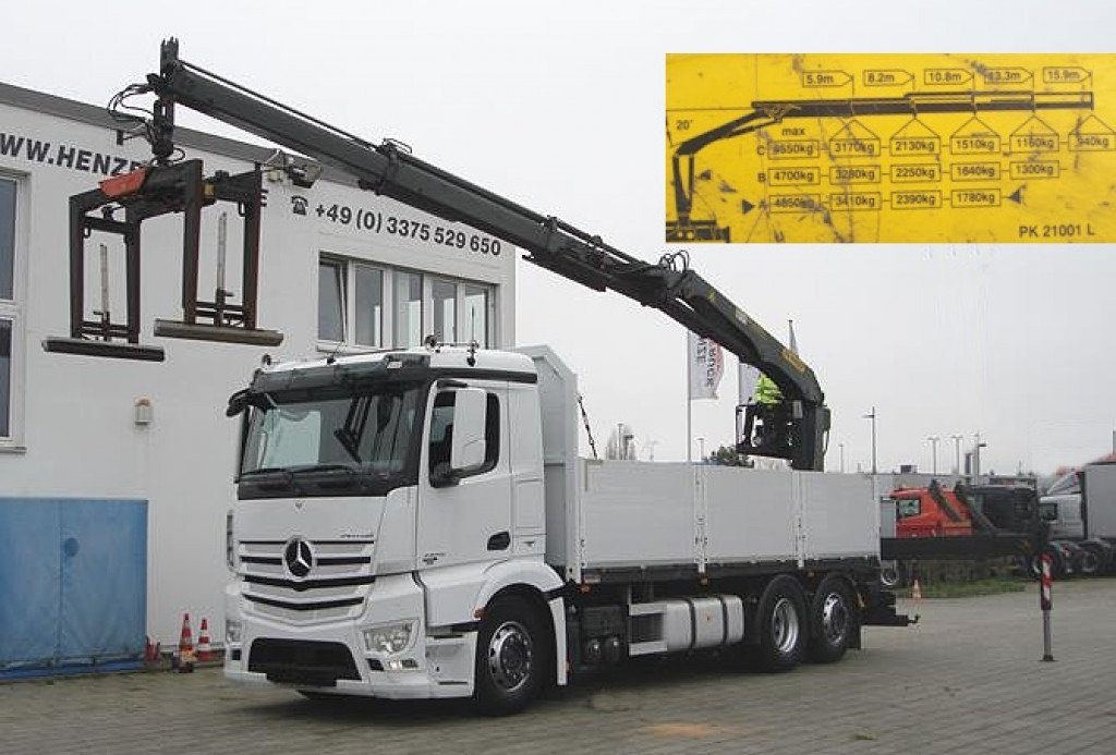 MERCEDES-BENZ Antos 2543 L 6x2 Pritsche Heckkran - Vrachtwagen met open laadbak, Kraanwagen: afbeelding 1 MERCEDES-BENZ Antos 2543 L 6x2 Pritsche Heckkran - Vrachtwagen met open laadbak, Kraanwagen: afbeelding 1