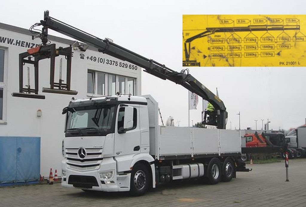 Mercedes-Benz Antos 2543 L/6x2 Pritsche Heckkran - Kraanwagen: afbeelding 1 Mercedes-Benz Antos 2543 L/6x2 Pritsche Heckkran - Kraanwagen: afbeelding 1